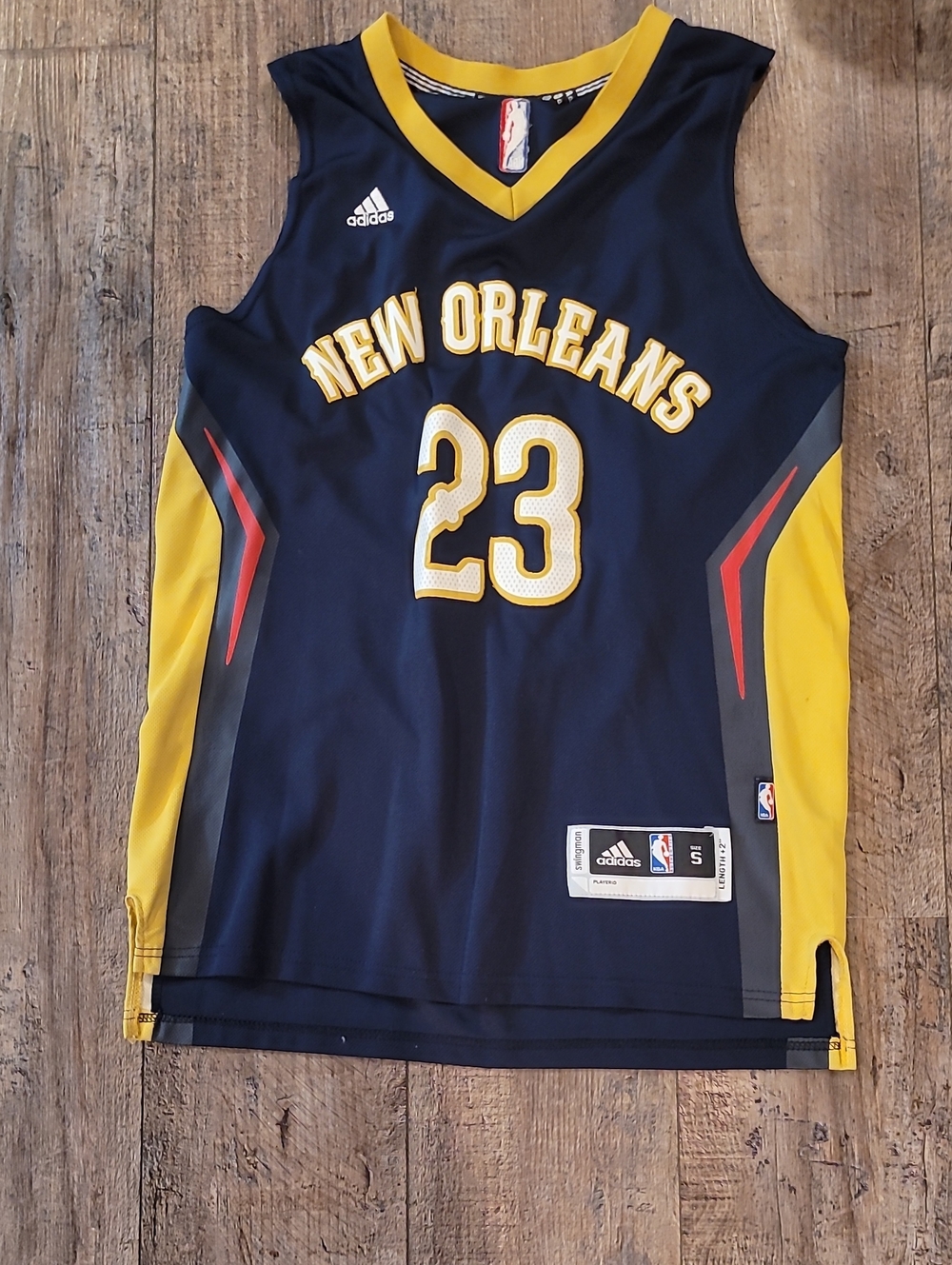 Adidas Navy and Yellow New Orleans #23 Basketball Jersey DAVIS